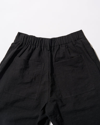 [9/10new]Linen Half Easy Shorts black