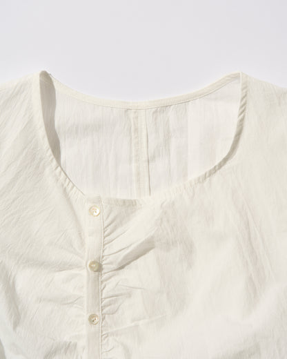 [9/17new]Gather Front Blouse white