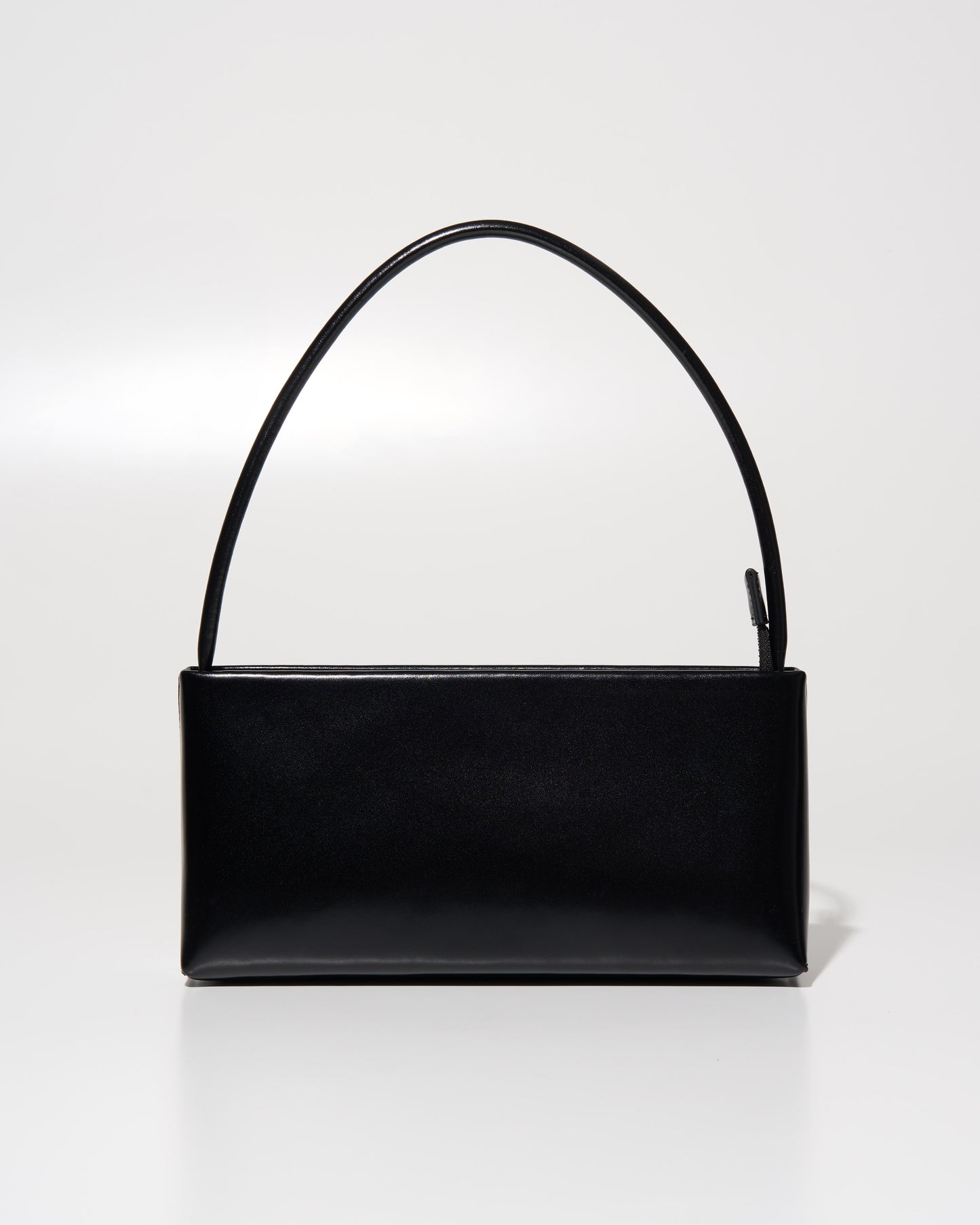 [8/27new]slim leather handle bag black