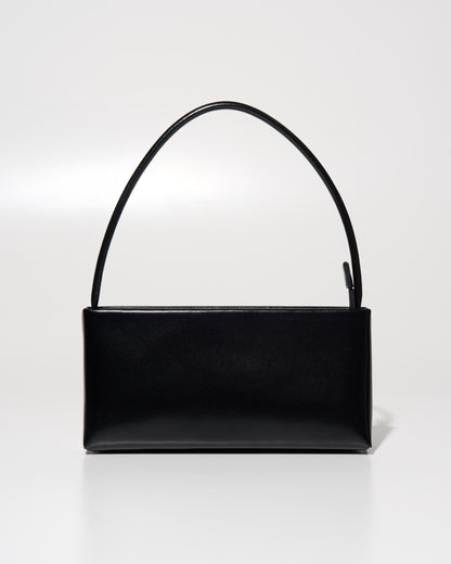 [8/27new]slim leather handle bag black