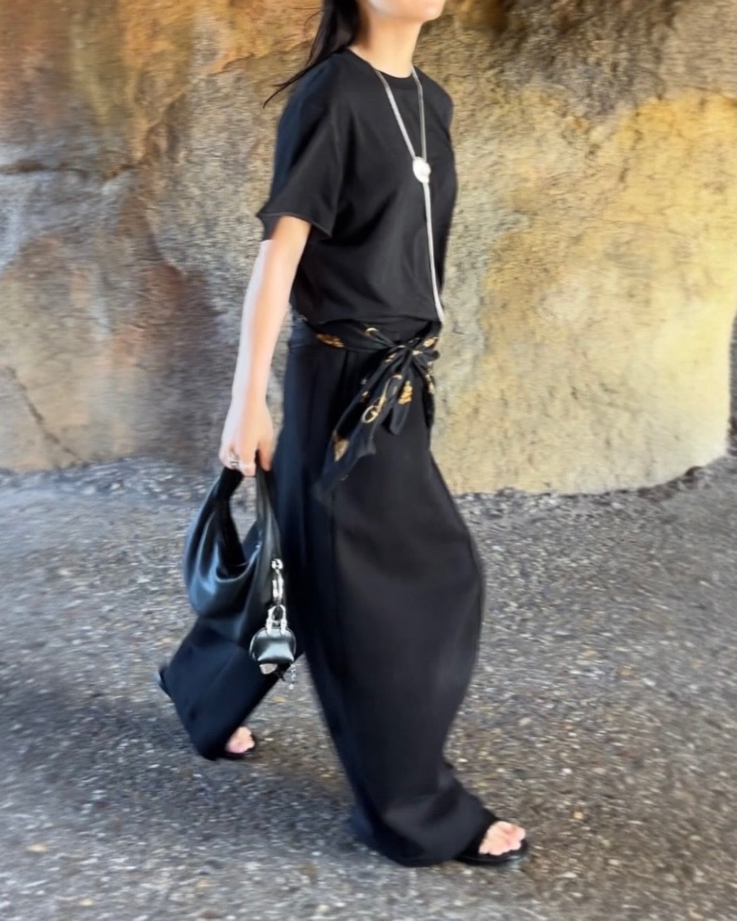 [5/21new]Curved Wide Sweat Pants black 6月上旬〜中旬入荷
