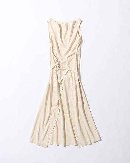 [9/3new]Linen Drape onepiece ivory