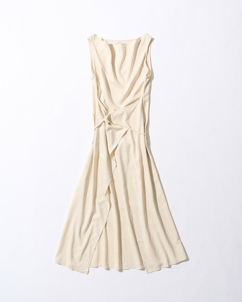 [9/3new]Linen Drape onepiece ivory