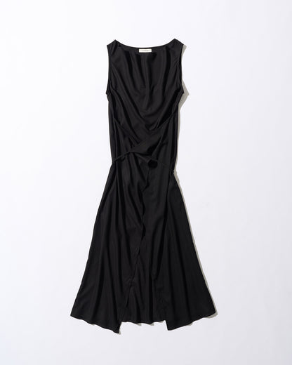 [9/3new]Linen Drape onepiece black