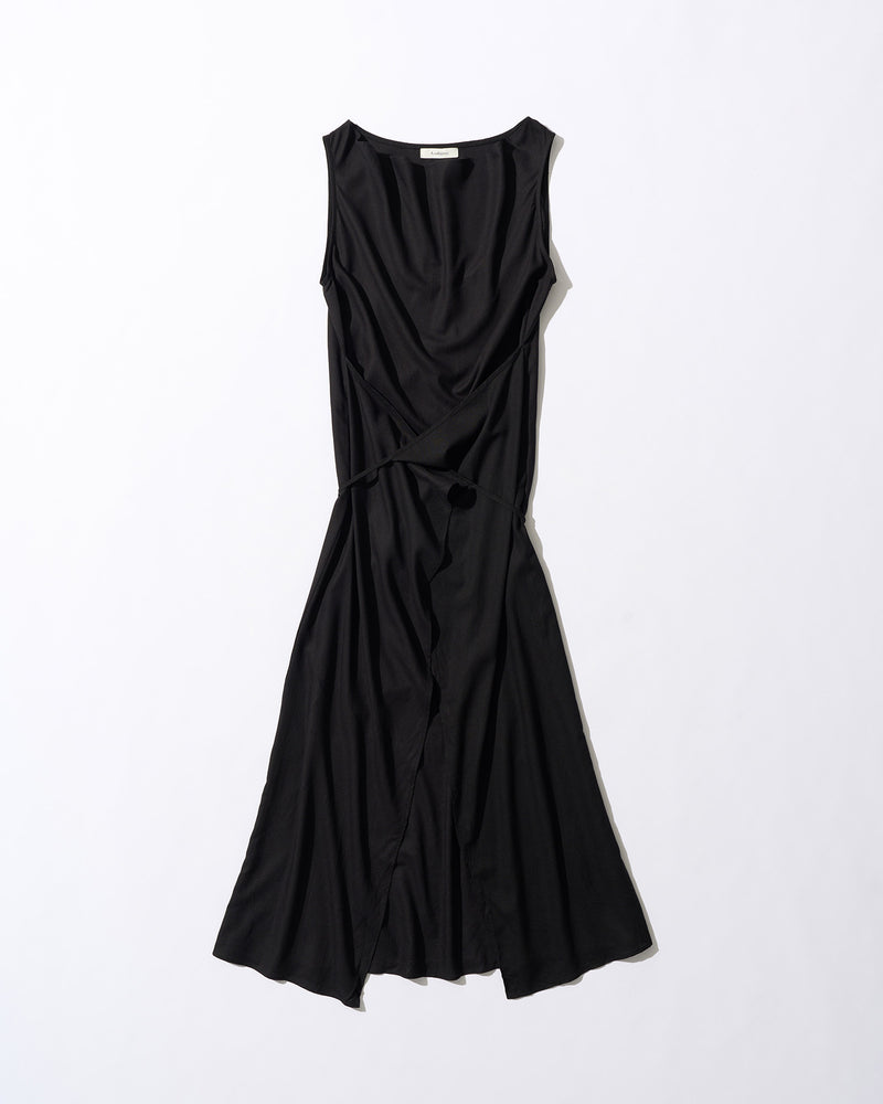 [9/3new]Linen Drape onepiece black