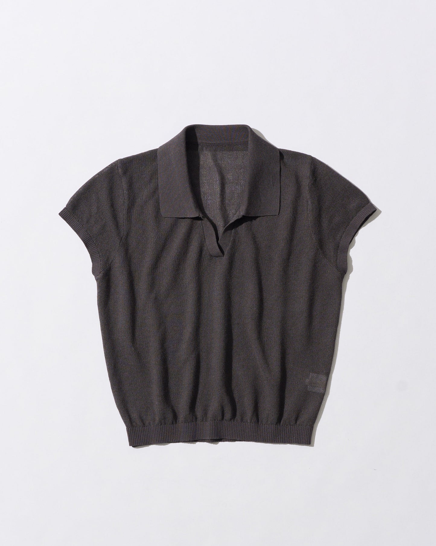 [9/10new]linen Summer Knit Polo gray
