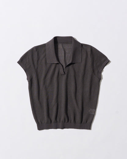 [9/10new]linen Summer Knit Polo gray