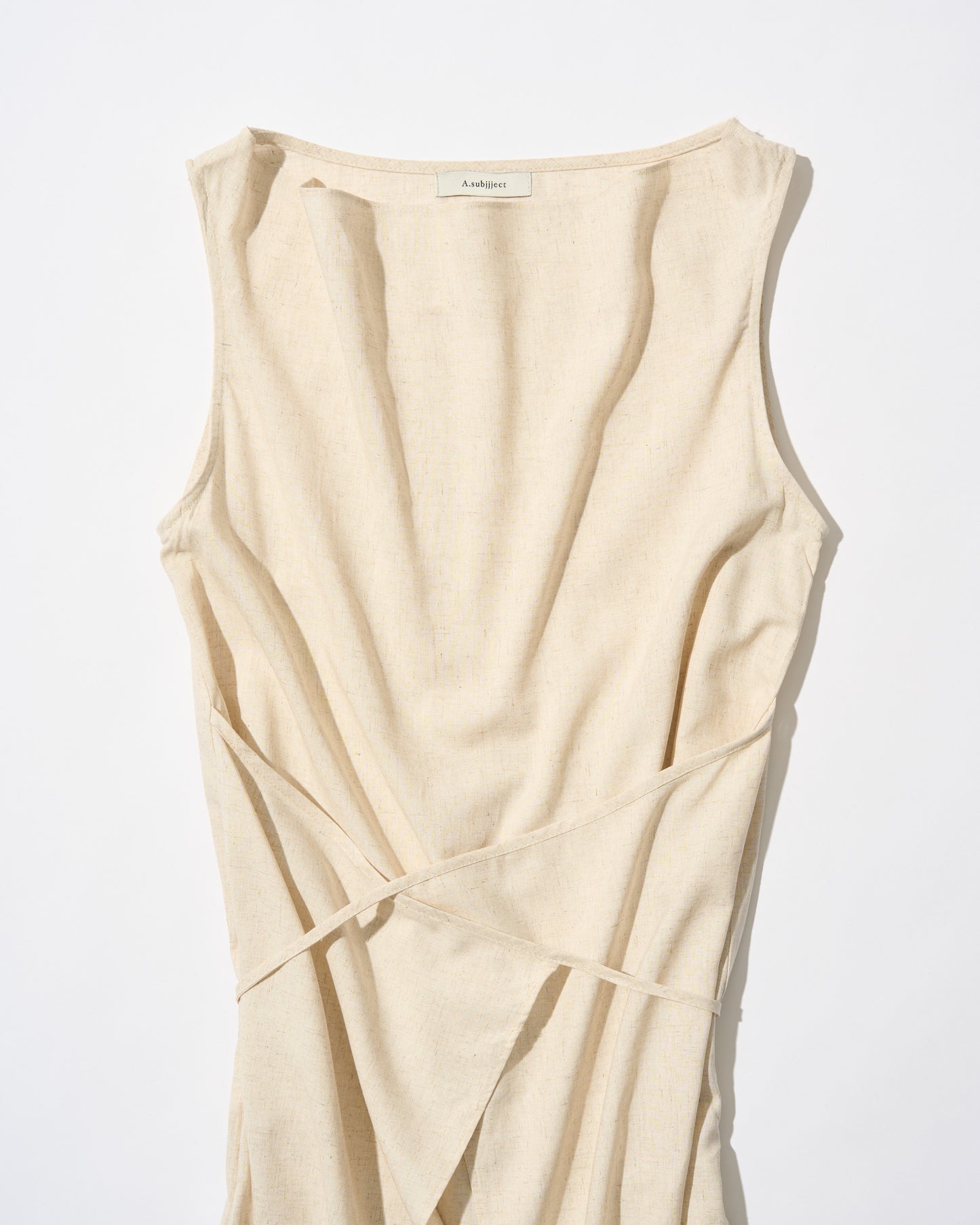 [9/3new]Linen Drape onepiece ivory