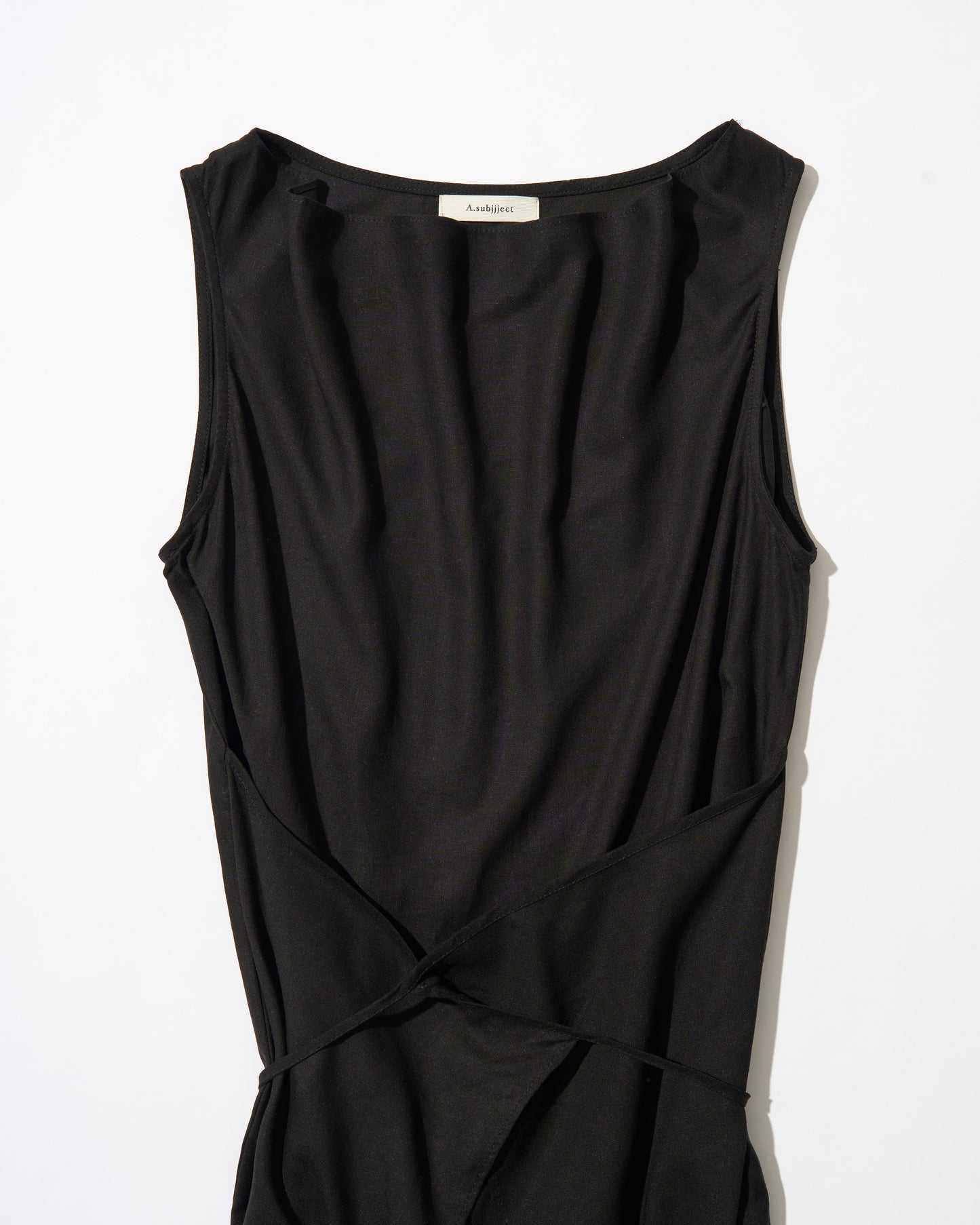 [9/3new]Linen Drape onepiece black