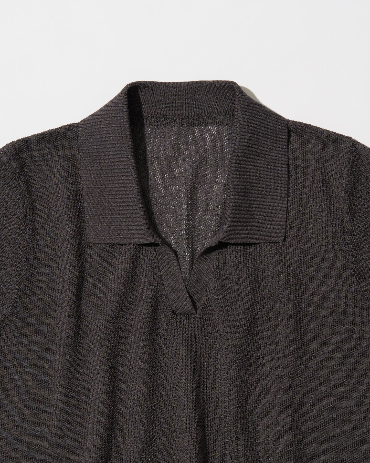 [9/10new]linen Summer Knit Polo gray