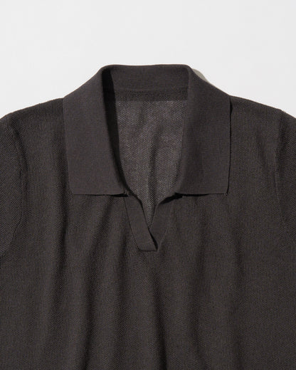 [9/10new]linen Summer Knit Polo gray