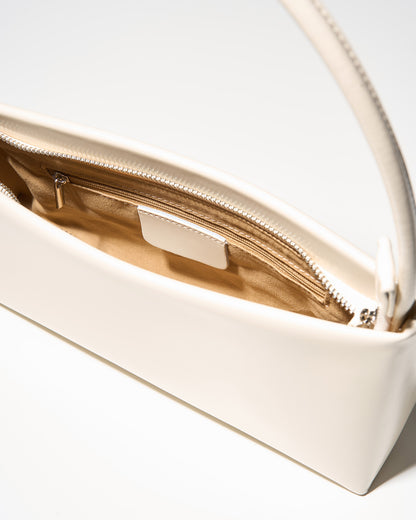 [8/27new]slim leather handle bag white