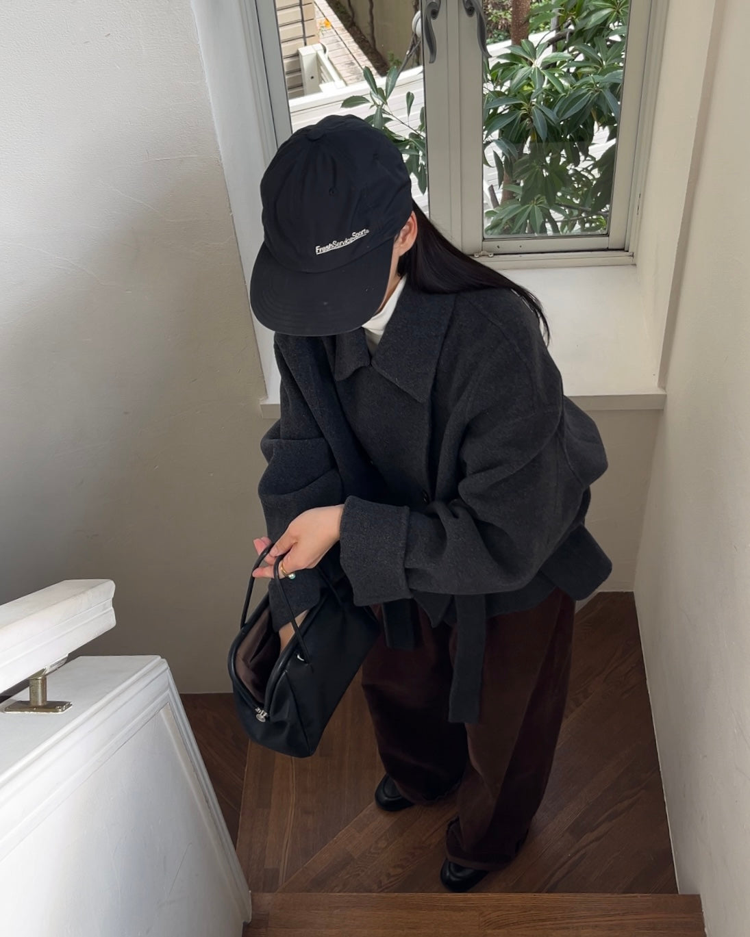 [11/27new] Drape Wool P-Coat gray 12月下旬～1月初旬入荷