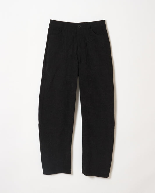 stretch corduroy straight pant black