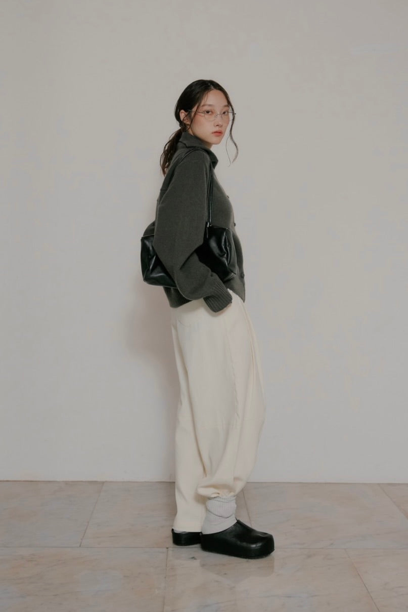 [10/8new]volume neck knit cardigan BR 11月上旬～中旬入荷分