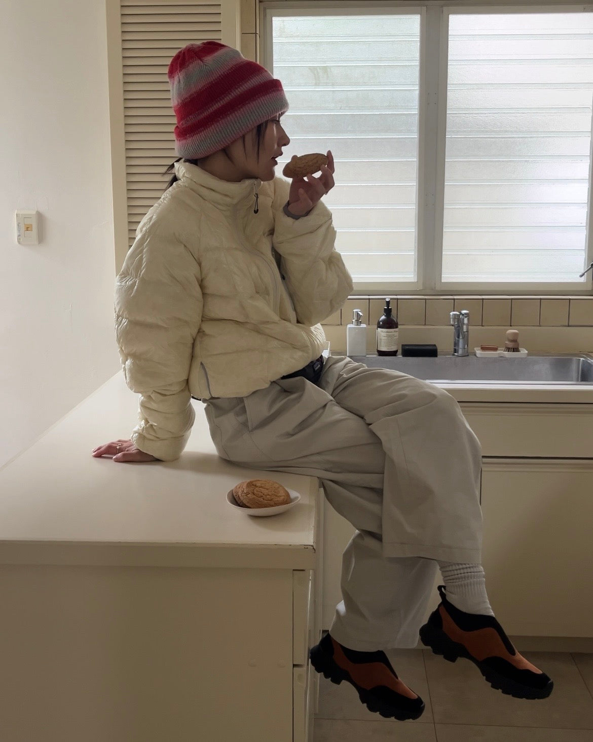 [12/18 new] Warmth Wide Cotton Pants Ivory