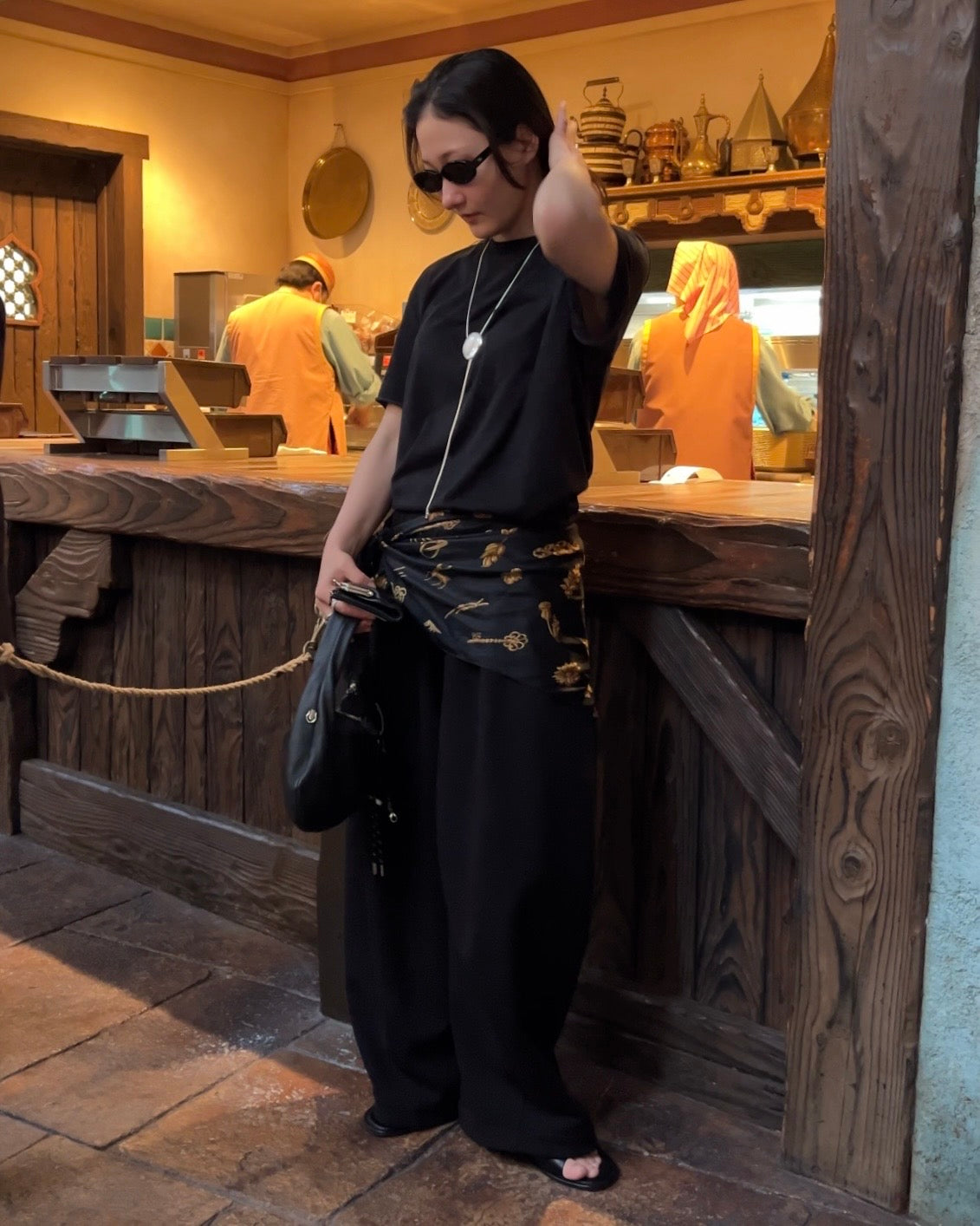[5/21new]Curved Wide Sweat Pants black 6月上旬〜中旬入荷