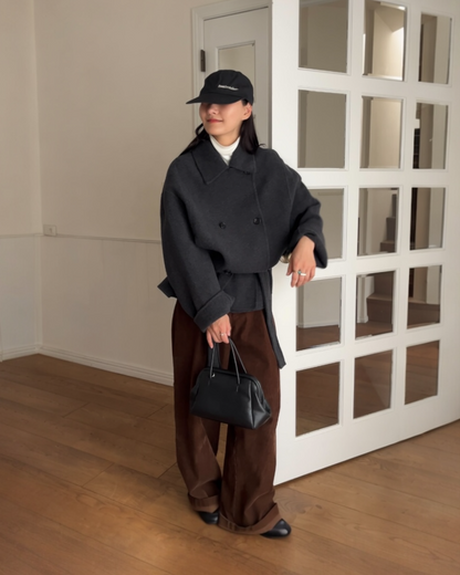 [11/27new] Drape Wool P-Coat gray 12月下旬～1月初旬入荷