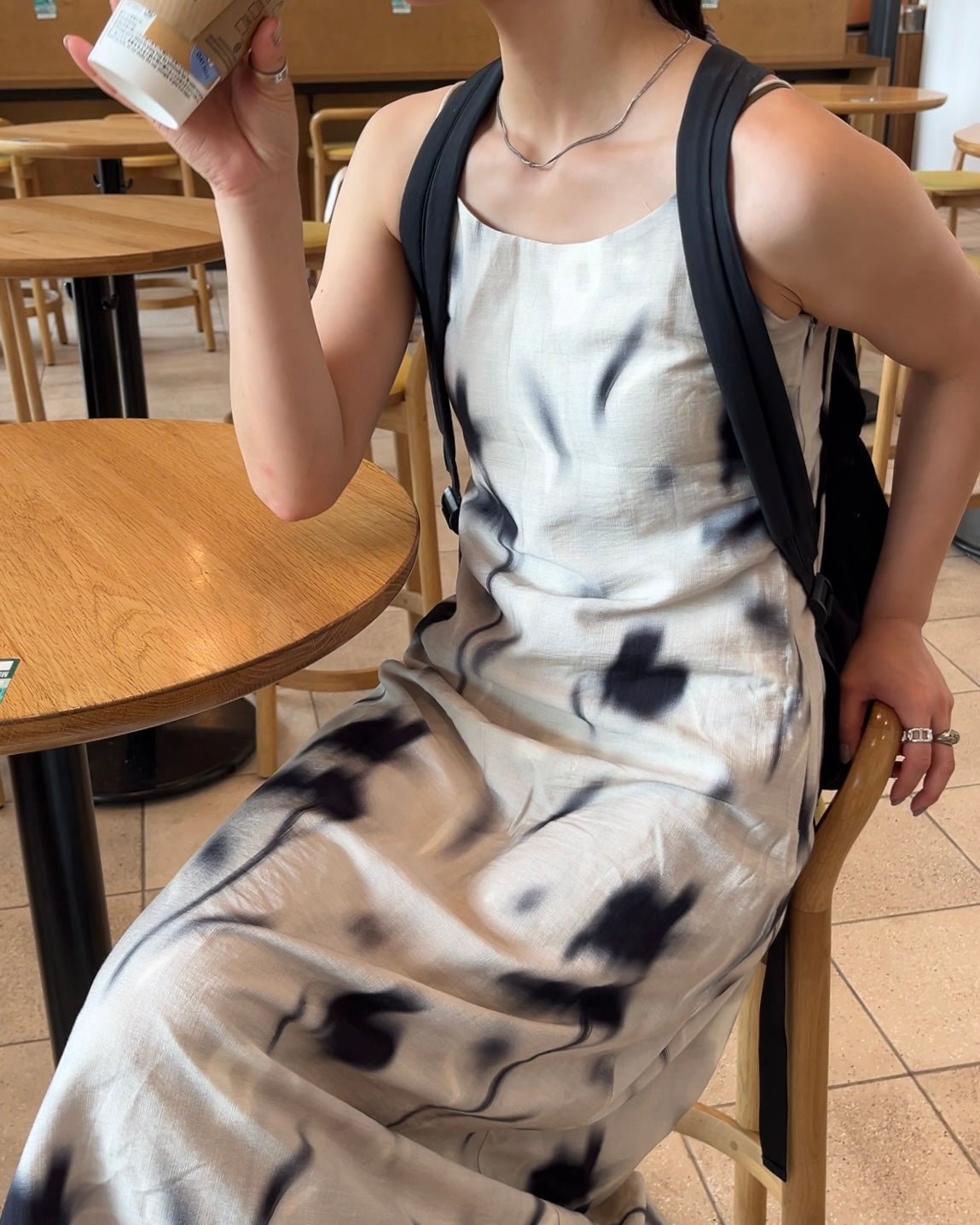 Inked Pattern Camisole Dress