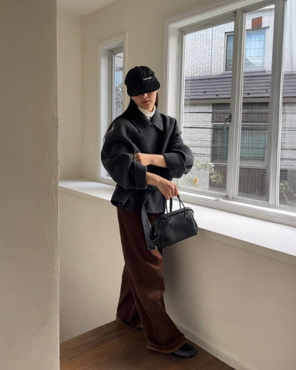 [11/27new] Drape Wool P-Coat gray 12月下旬～1月初旬入荷