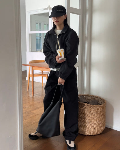 [12/18 new] Warmth Wide Cotton Pants Black