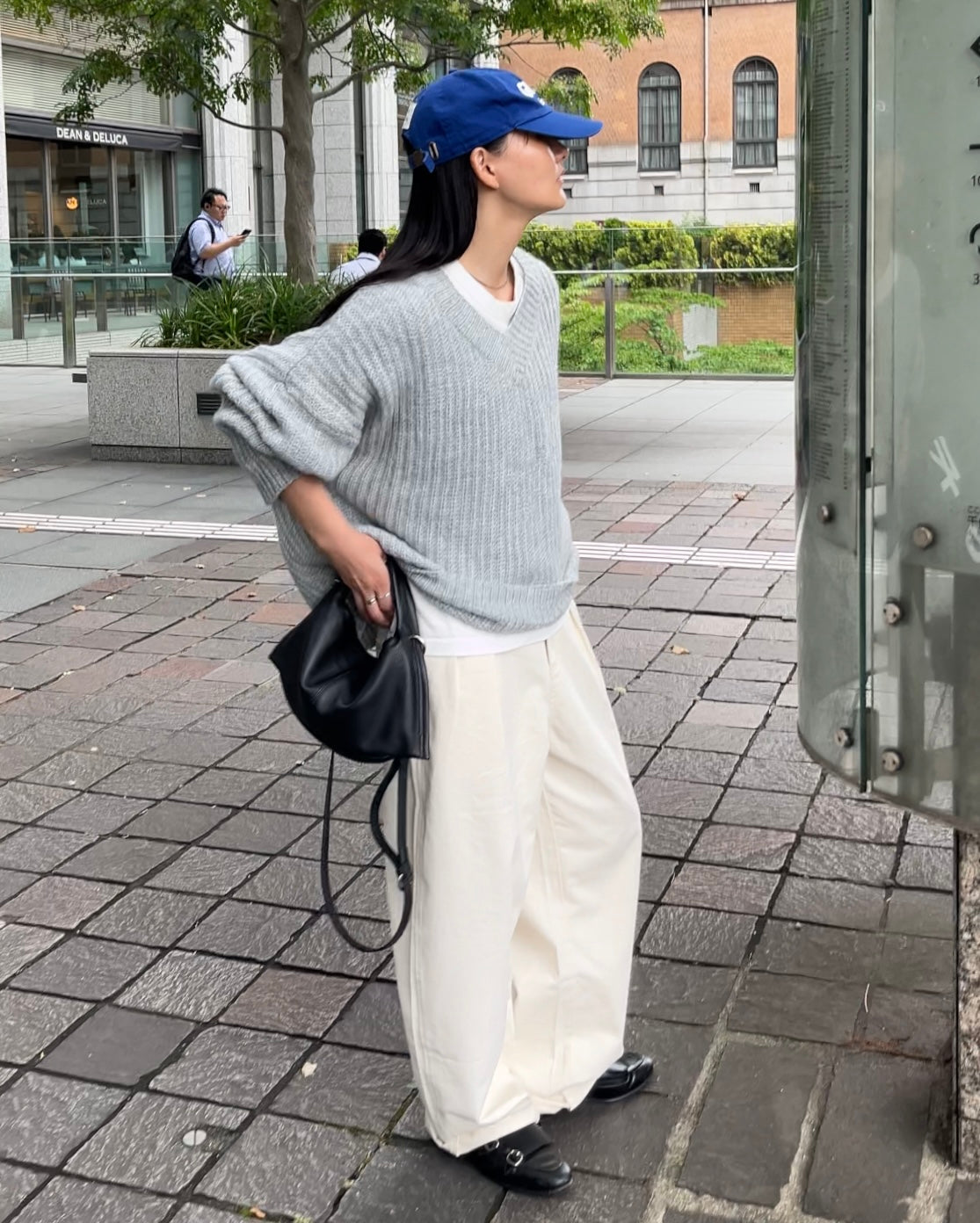 Curve Leather 2way handle bag