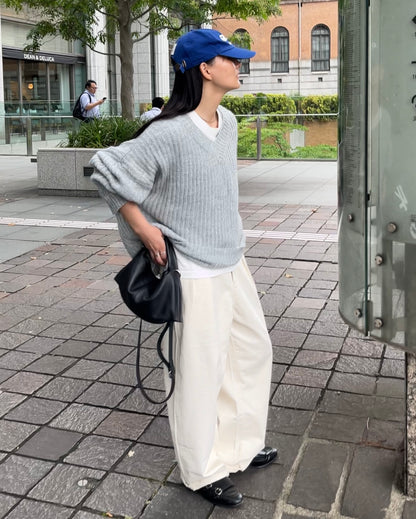 Curve Leather 2way handle bag