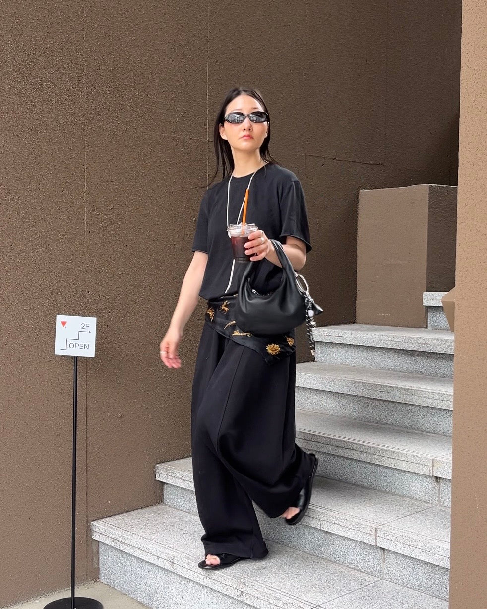 [5/21new]Curved Wide Sweat Pants black 6月上旬〜中旬入荷