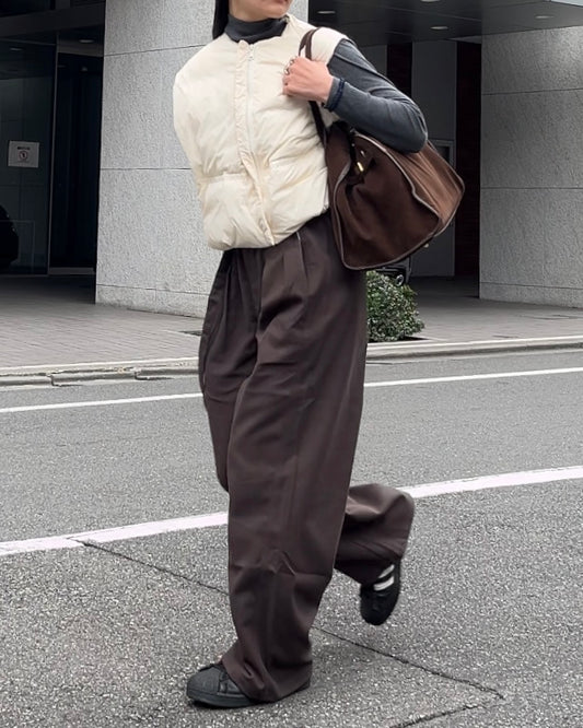 west full gather pants brown