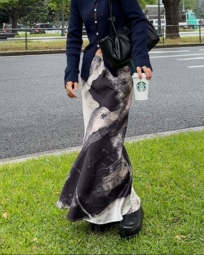 [9/24new] ink wash skirt BK 10月初旬〜中旬入荷