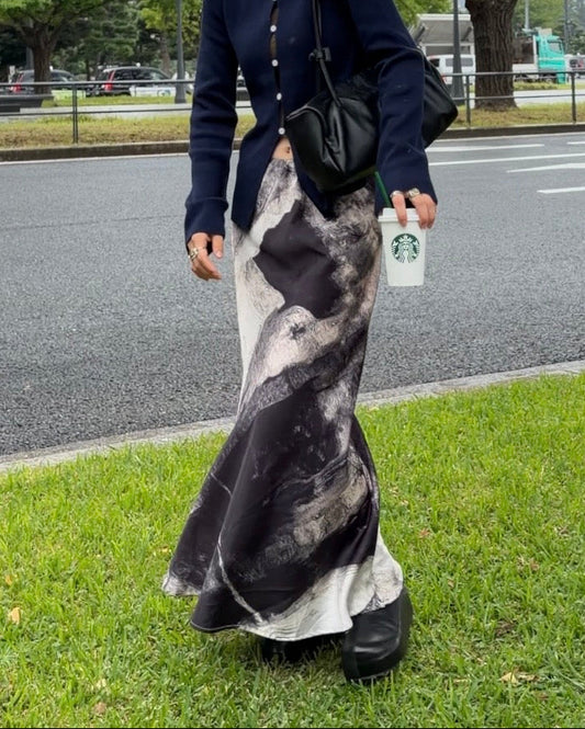 [9/24new] ink wash skirt BK 10月初旬〜中旬入荷