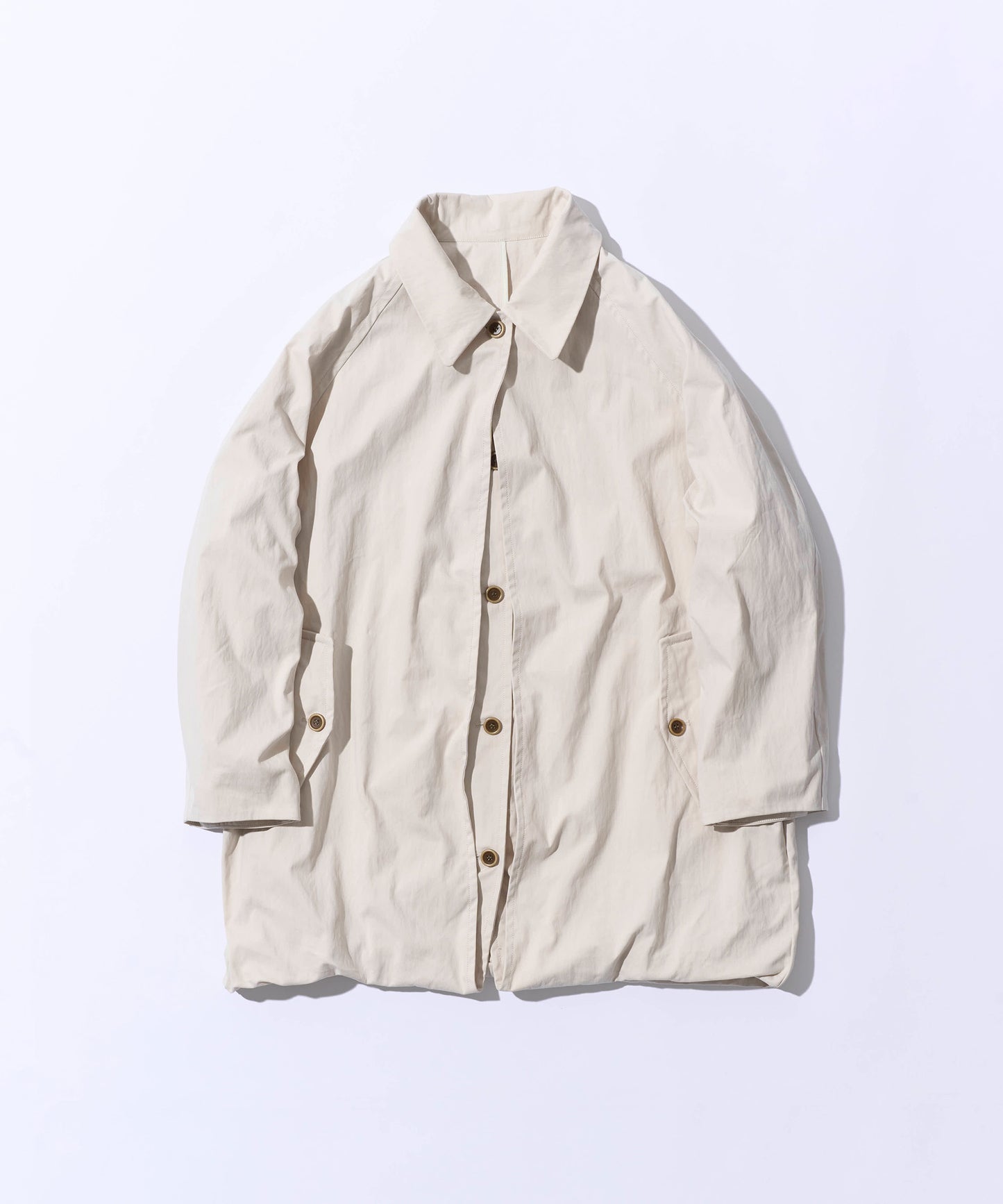 Cotton Nylon Over Collar Jacket ivory