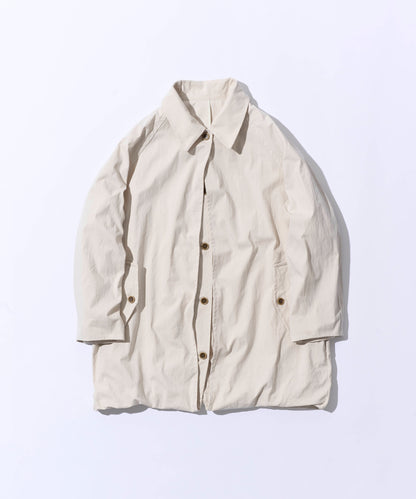Cotton Nylon Over Collar Jacket ivory