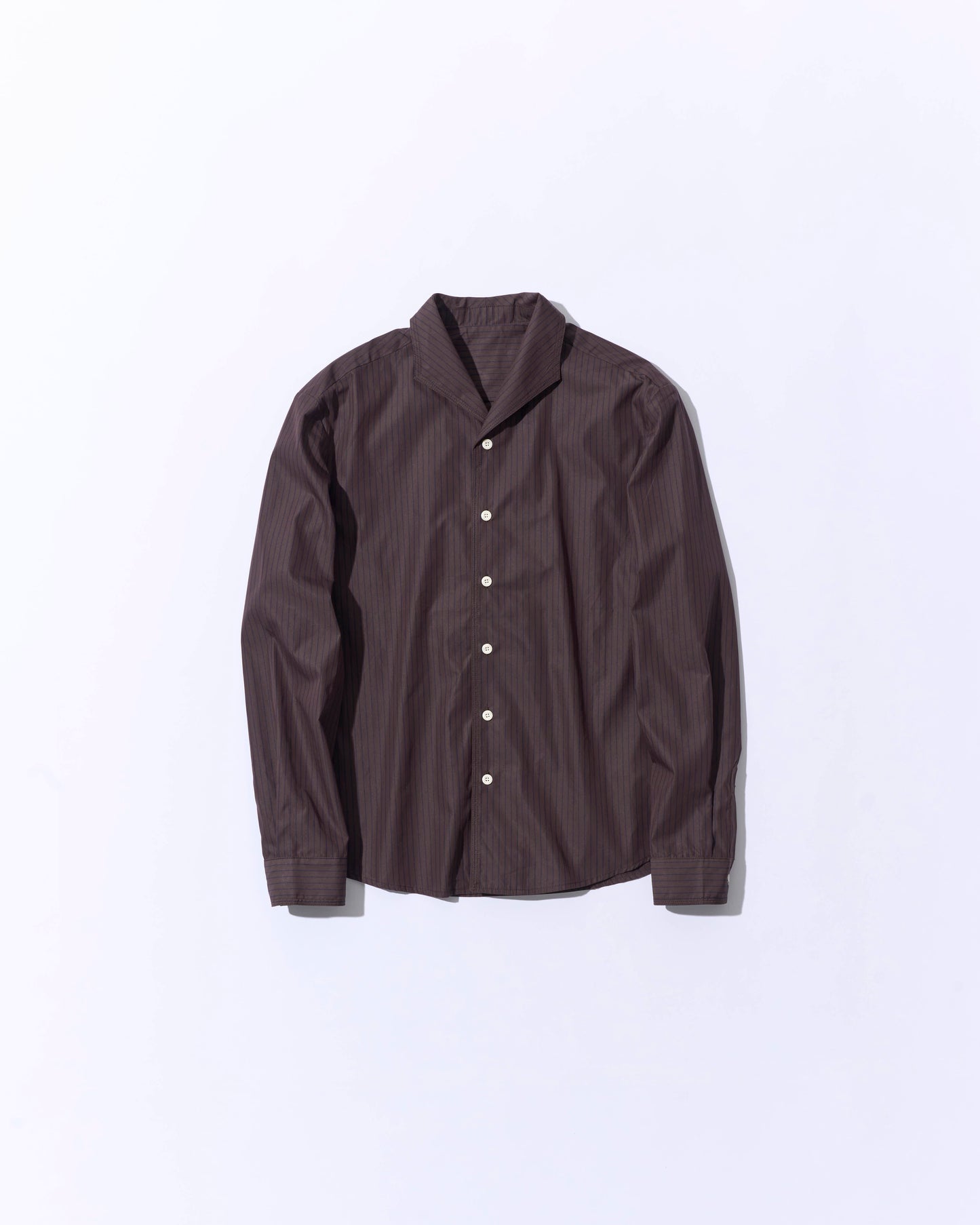 Convertible Collar Stripe Shirt brown