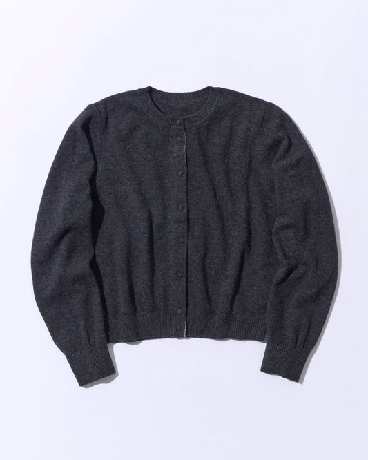 [10/23new]Merino Wool Crewneck Cardigan gray