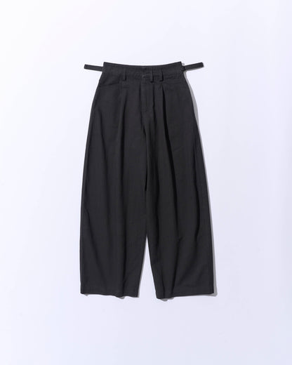 [11/20new]Buckle Straight Cotton Pants black