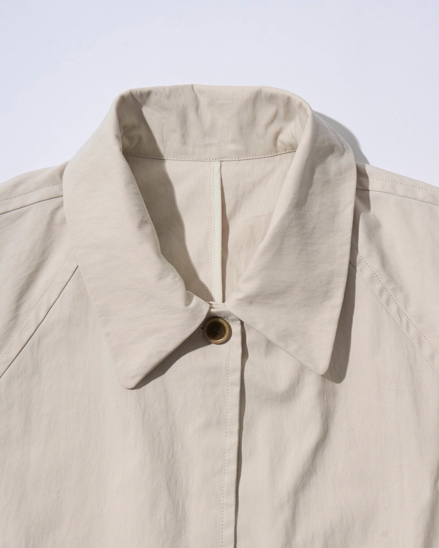 Cotton Nylon Over Collar Jacket ivory
