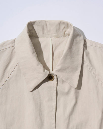 Cotton Nylon Over Collar Jacket ivory