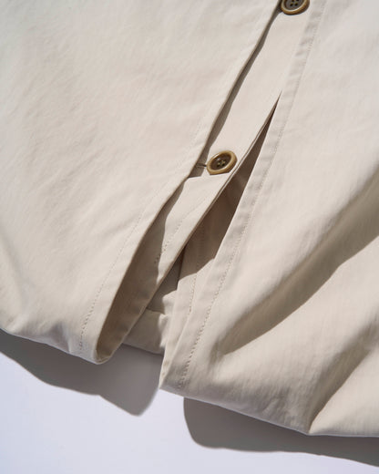 Cotton Nylon Over Collar Jacket ivory