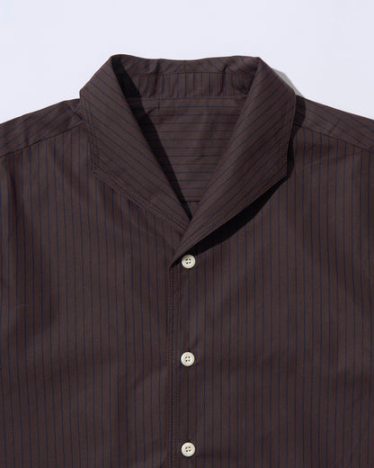 Convertible Collar Stripe Shirt brown
