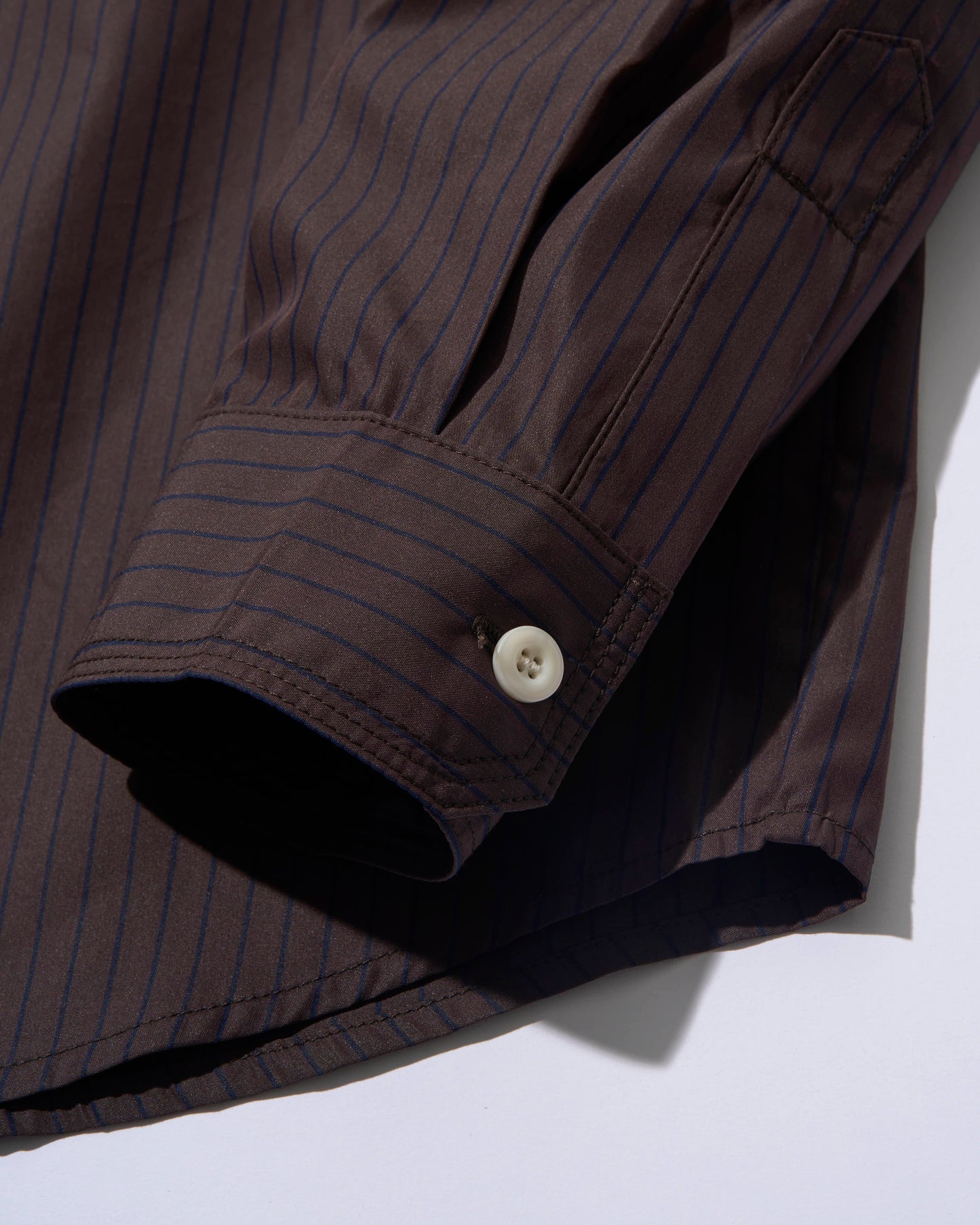 Convertible Collar Stripe Shirt brown
