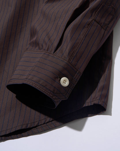 Convertible Collar Stripe Shirt brown