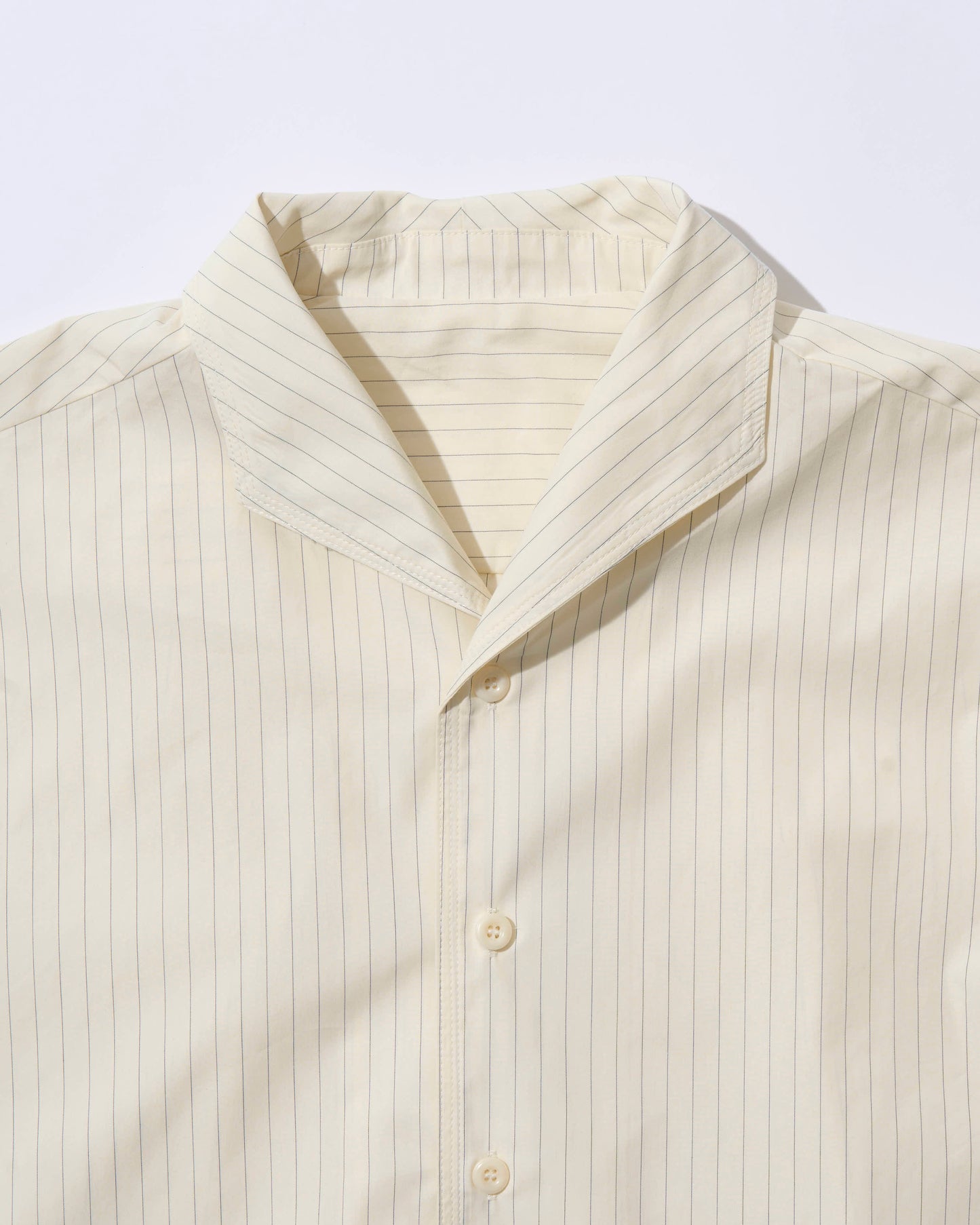 Convertible Collar Stripe Shirt ivory