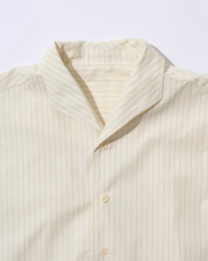 Convertible Collar Stripe Shirt ivory