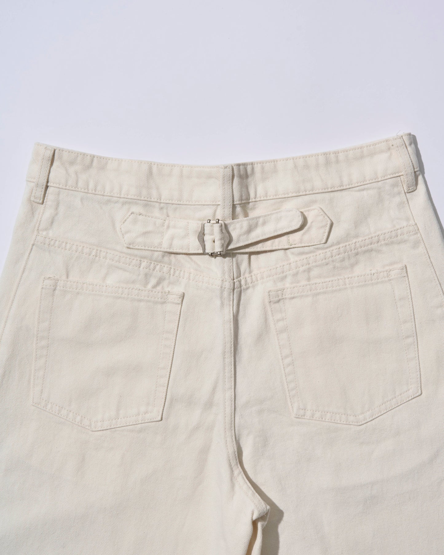 Back Buckle Denim Pants