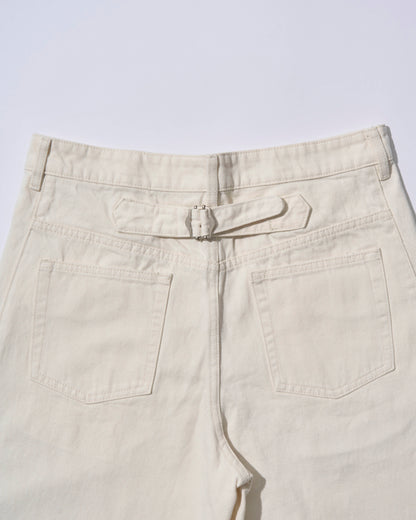 Back Buckle Denim Pants