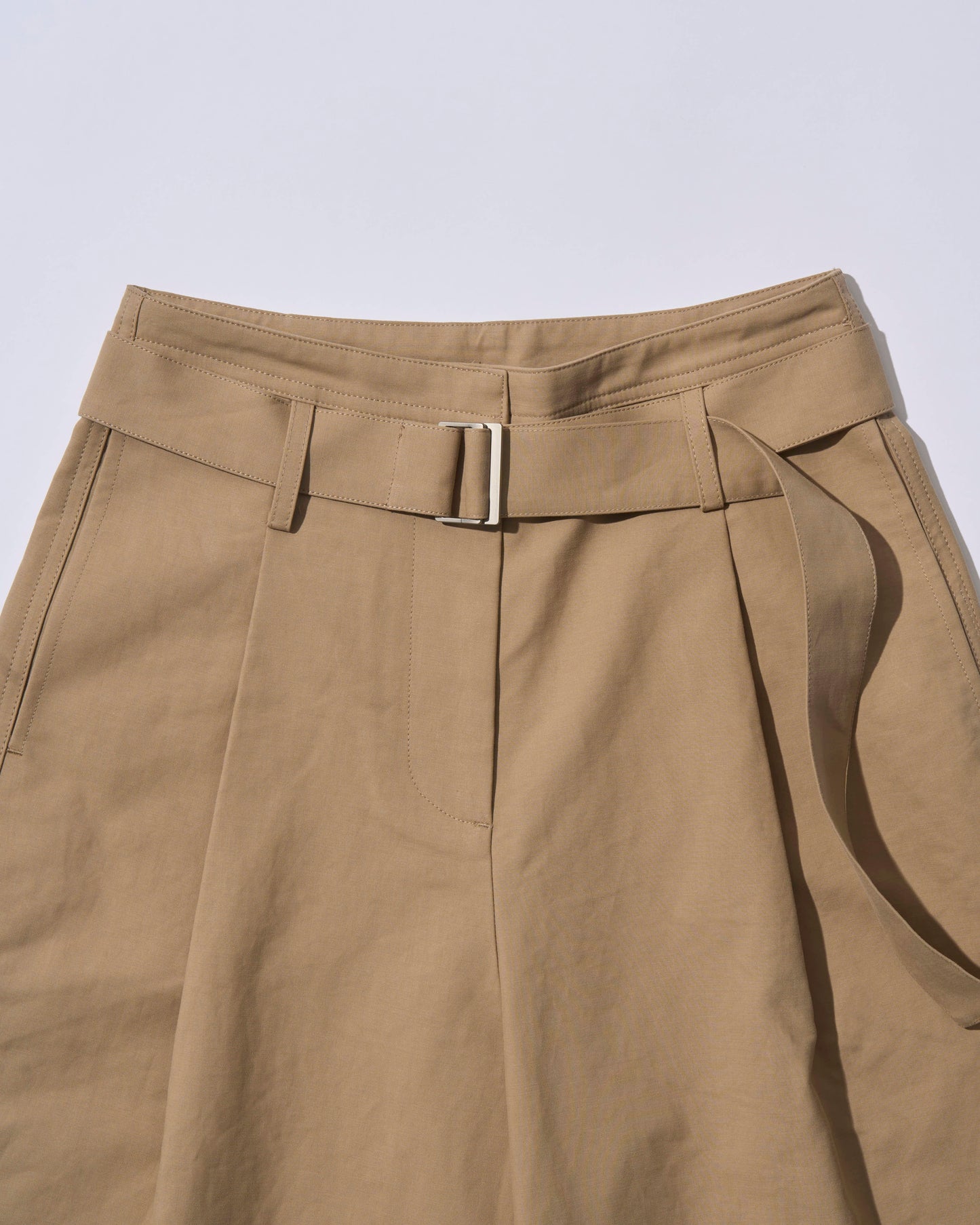 Belt Detail Wide Pants  beige