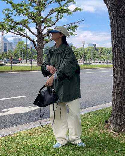 Curve Leather 2way handle bag