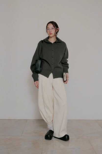 [10/8new]volume neck knit cardigan BR 11月上旬～中旬入荷分