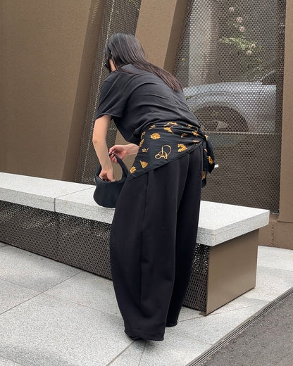 [5/21new]Curved Wide Sweat Pants black 6月上旬〜中旬入荷